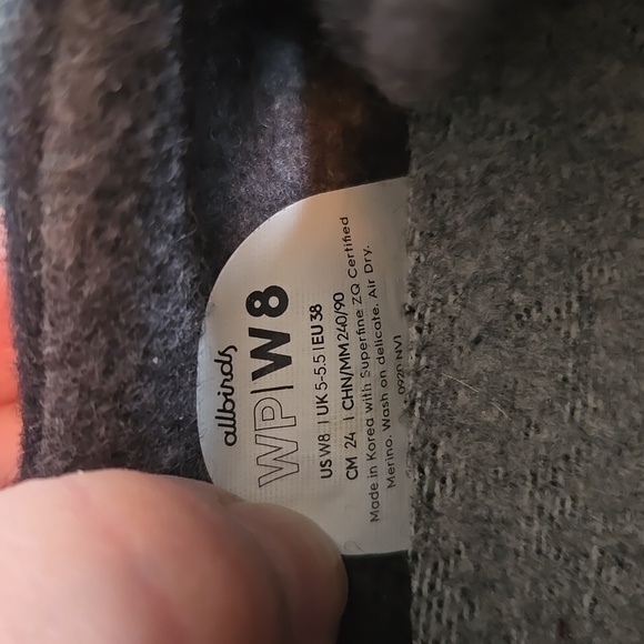 Allbirds Black Wool Sneakers Size 8 - Picture 8 of 8